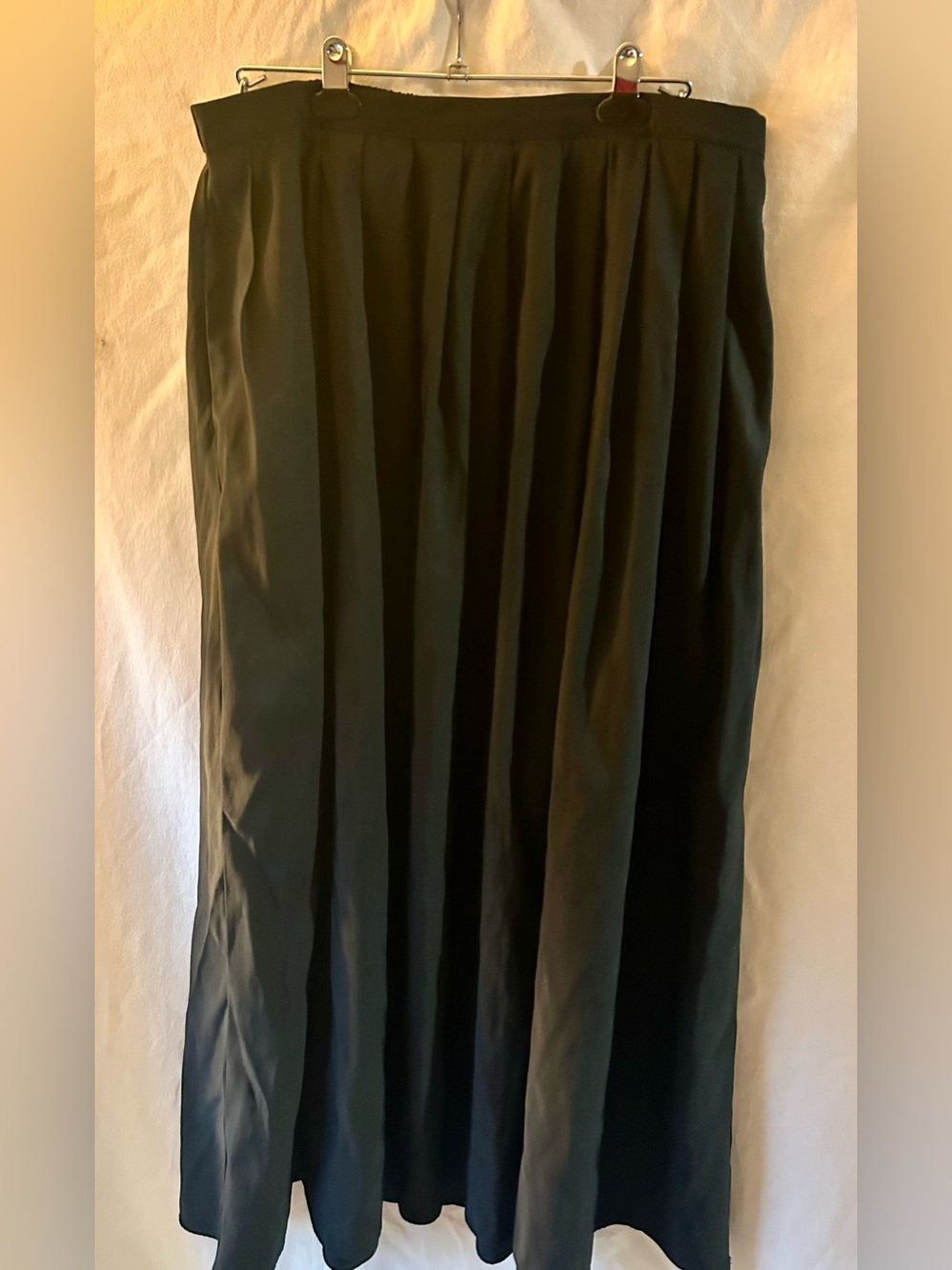 A New Day XXL Black Pleated Maxi Skirt Elastic Waist Flowy Recycled Polyester